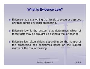 What Is Evidence Law?