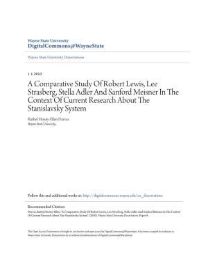 A Comparative Study of Robert Lewis, Lee Strasberg, Stella Adler