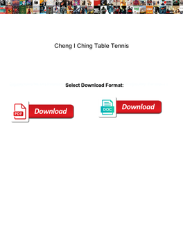Cheng I Ching Table Tennis