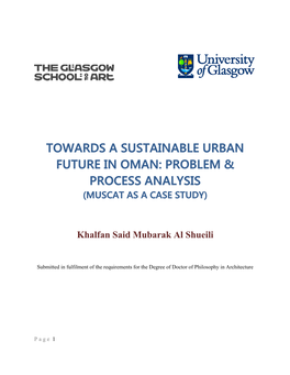 Towards a Sustainable Urban Future in Oman: Problem & Process Analysis