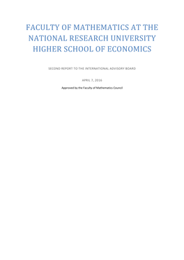 Faculty of Mathematics at the National Research University Higher School of Economics