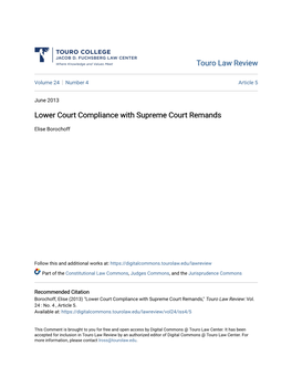 Lower Court Compliance with Supreme Court Remands