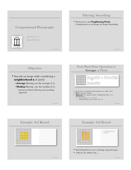 Computational Photography Filtering: Smoothing Objectives Example