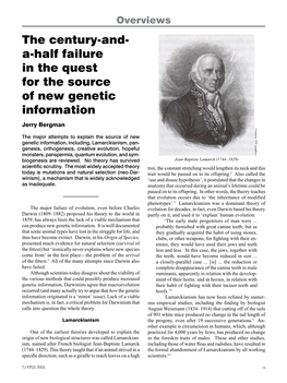 The Century-And- A-Half Failure in the Quest for the Source of New Genetic Information