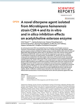 A Novel Diterpene Agent Isolated from Microbispora Hainanensis Strain