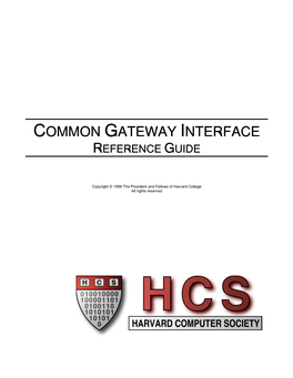 Common Gateway Interface Reference Guide