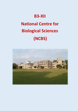 B3-XII National Centre for Biological Sciences (NCBS)