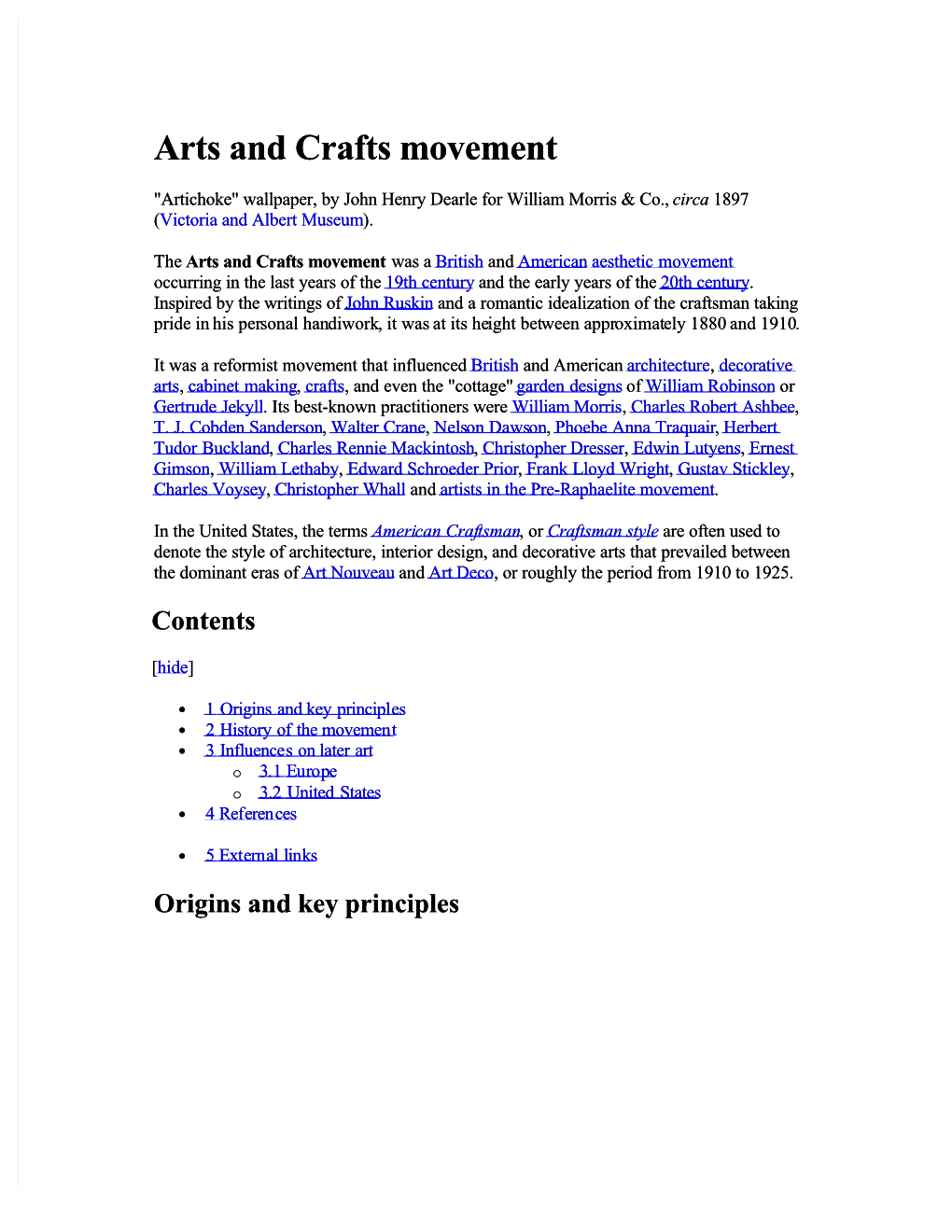 Arts and Crafts Movement