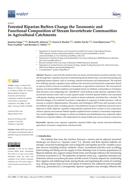 Forested Riparian Buffers Change the Taxonomic and Functional Composition of Stream Invertebrate Communities in Agricultural Catchments