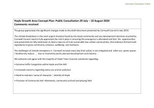 Hayle Growth Area Concept Plan Consultation Comments