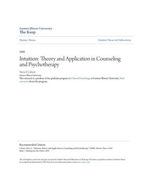 Intuition: Theory and Application in Counseling and Psychotherapy Neva S