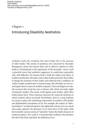 Introducing Disability Aesthetics