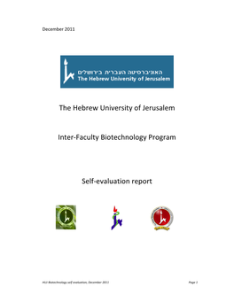 The Hebrew University of Jerusalem Inter-Faculty Biotechnology