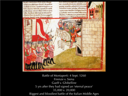 Battle of Montaperti: 4 Sept. 1260 Firenze V