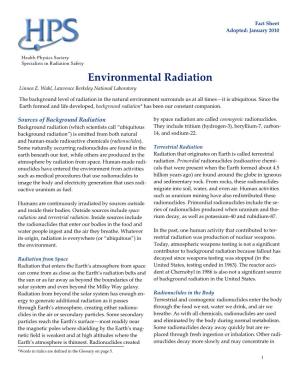Environmental Radiation Fact Sheet