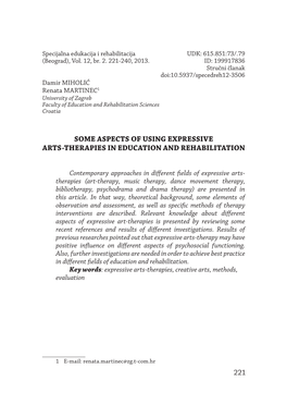 221 Some Aspects of Using Expressive Arts-Therapies