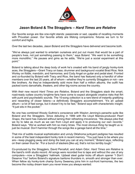 Jason Boland & the Stragglers – Hard Times Are Relative