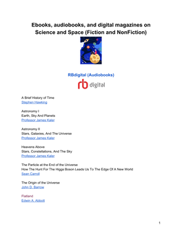 Ebooks, Audiobooks, and Digital Magazines on Science and Space (Fiction and Nonfiction)