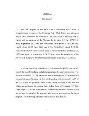 I Introductory the 69Th Report of the Fifth Law Commission India Made A