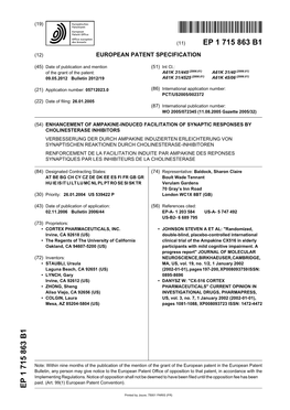 Enhancement of Ampakine-Induced