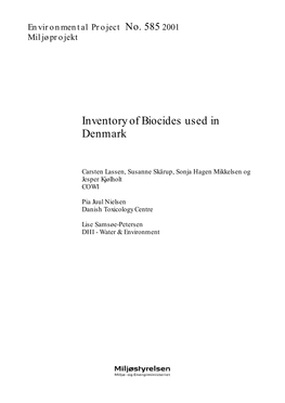 Inventory of Biocides Used in Denmark