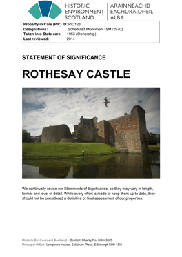 Rothesay Castle Statement of Significance
