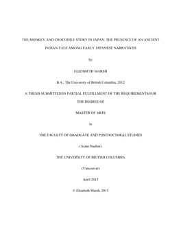 The Monkey and Crocodile Story in Japan: the Presence of an Ancient