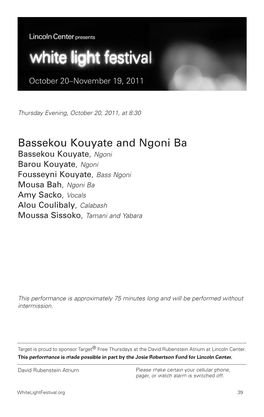 Bassekou Kouyate and Ngoni Ba