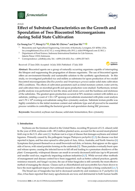 Effect of Substrate Characteristics on the Growth and Sporulation of Two