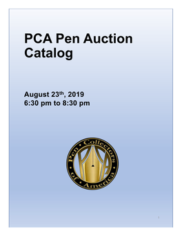 PCA Pen Auction Catalog