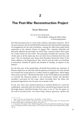 2 the Post-War Reconstruction Project