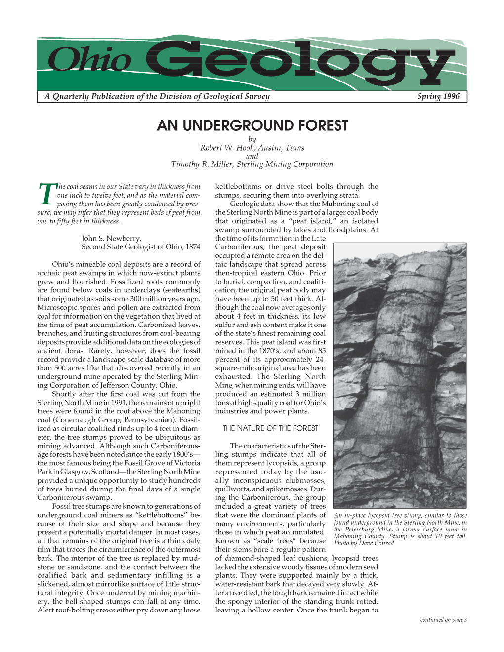 Spring '96 Ohio Geology Newsletter