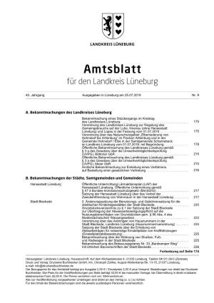 Amtsblatt Für Den Landkreis Lüneburg