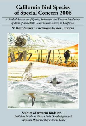 California Bird Species of Special Concern