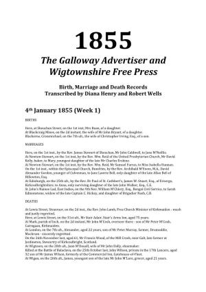1855 the Galloway Advertiser and Wigtownshire Free Press