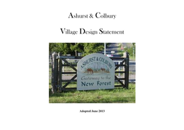 Ashurst & Colbury Village Design Statement
