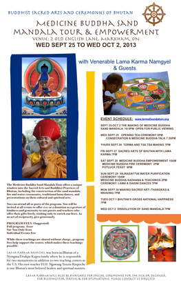 Medicine Buddha Sand Mandala Tour & Empowerment