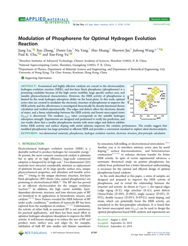 Modulation of Phosphorene for Optimal Hydrogen Evolution Reaction