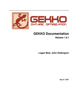 GEKKO Documentation Release 1.0.1