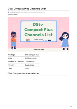 Dstv Compact Plus Channels 2021