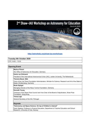 Agenda Shaw-Workshop UTC