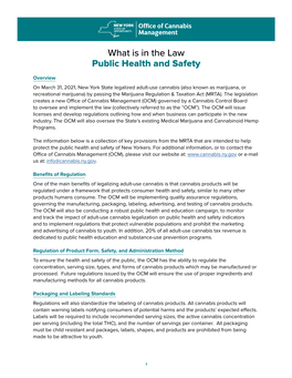 What Is in the Law Public Health and Safety