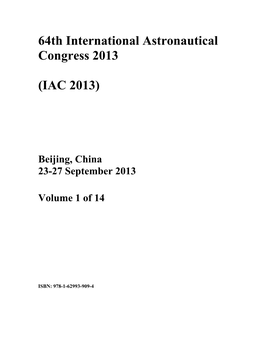 64Th International Astronautical Congress 2013