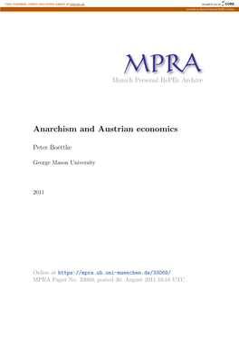 Anarchism and Austrian Economics
