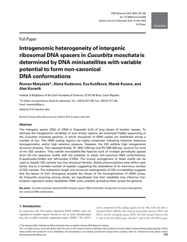 Intragenomic Heterogeneity of Intergenic Ribosomal DNA Spacers in Cucurbita Moschata Is Determined by DNA Minisatellites with Va
