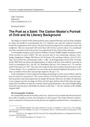 The Caxton Master's Portrait of Ovid and Its Literary Background