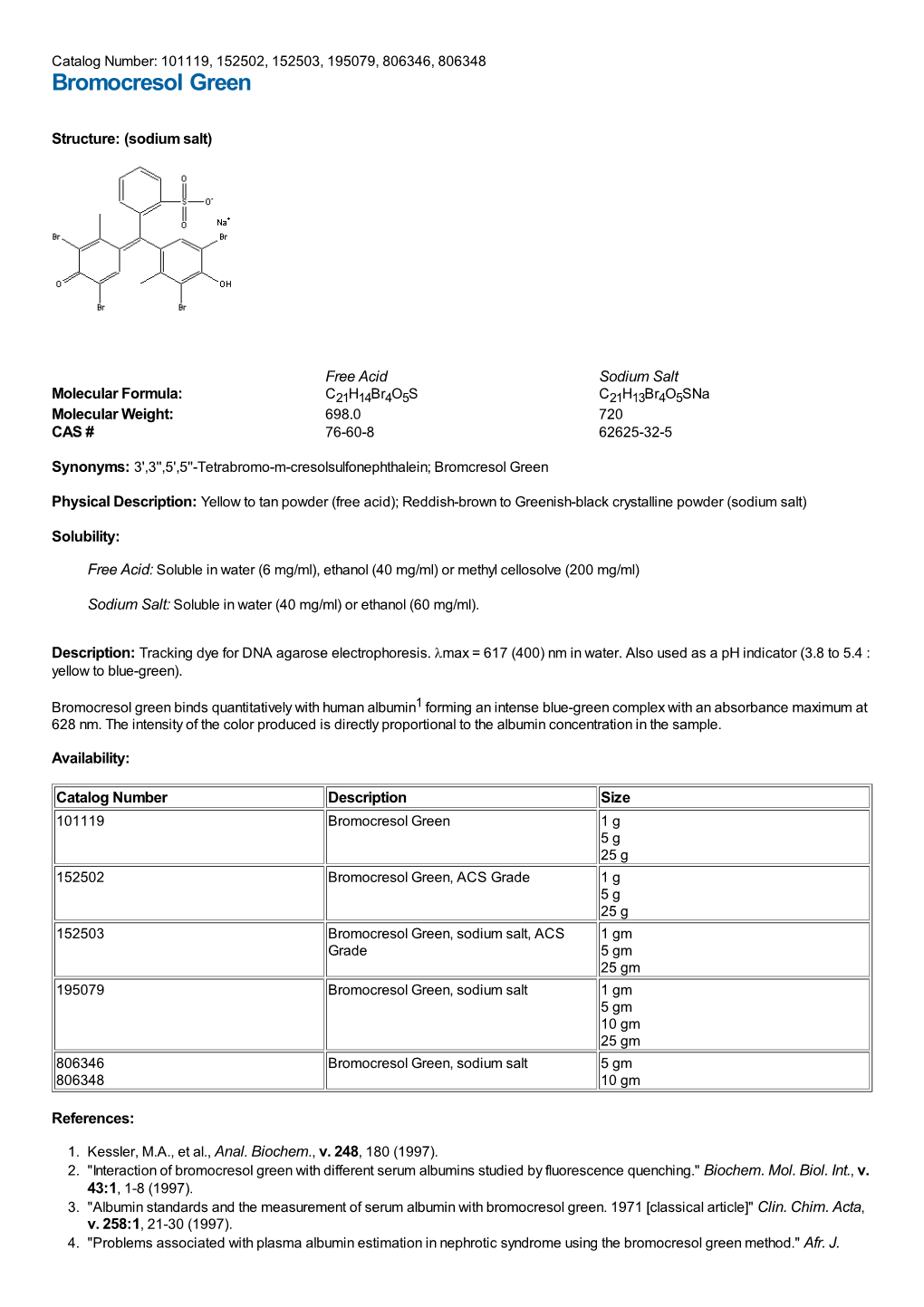 Bromocresol Green