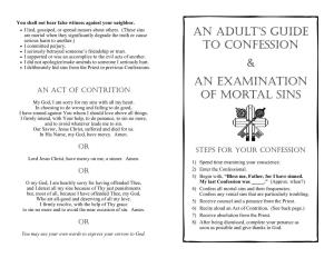 An Adult's Guide to CONFESSION & an Examination of MORTAL SINS