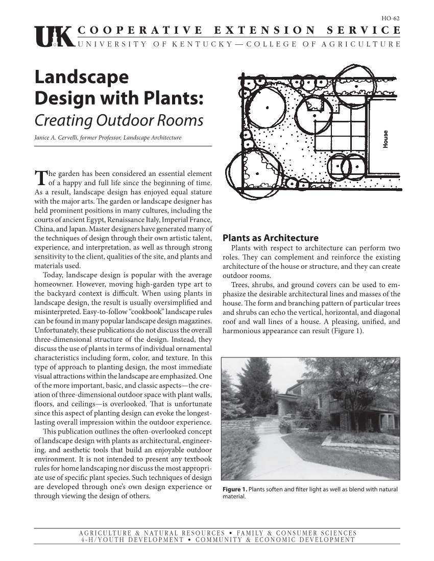 Landscape Design with Plants: Creating Outdoor Rooms Janice A