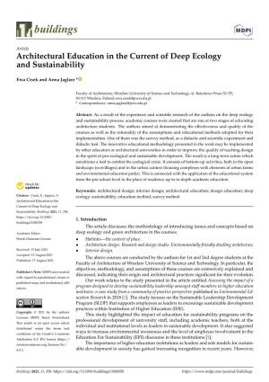 Architectural Education in the Current of Deep Ecology and Sustainability